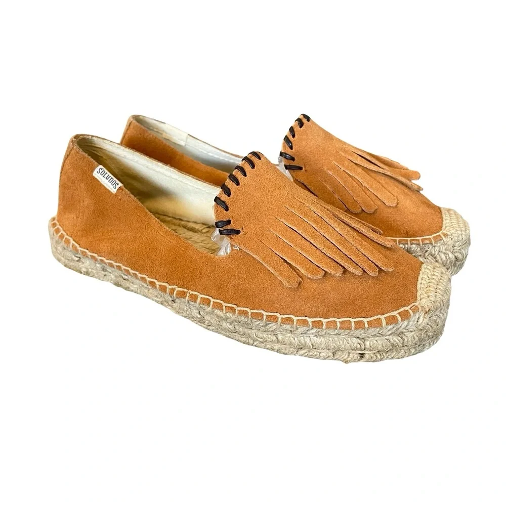Soludos Fringe Smoking Slipper Espadrille Flats Size 7
